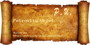 Petrovity Uriel névjegykártya